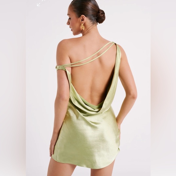 MESHKI Yvette mini dress in pistachio - Picture 1 of 4